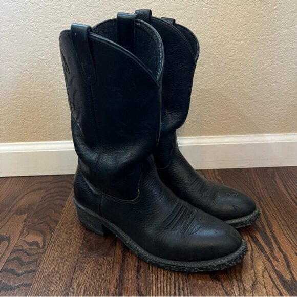 Double H Boot Company Men Western Cowboy Black Leather - Picture 3 of 6